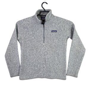 Womens Patagonia Gray 1/4 Zip Fleece Pullover Sweater Long Sleeve Polyester M